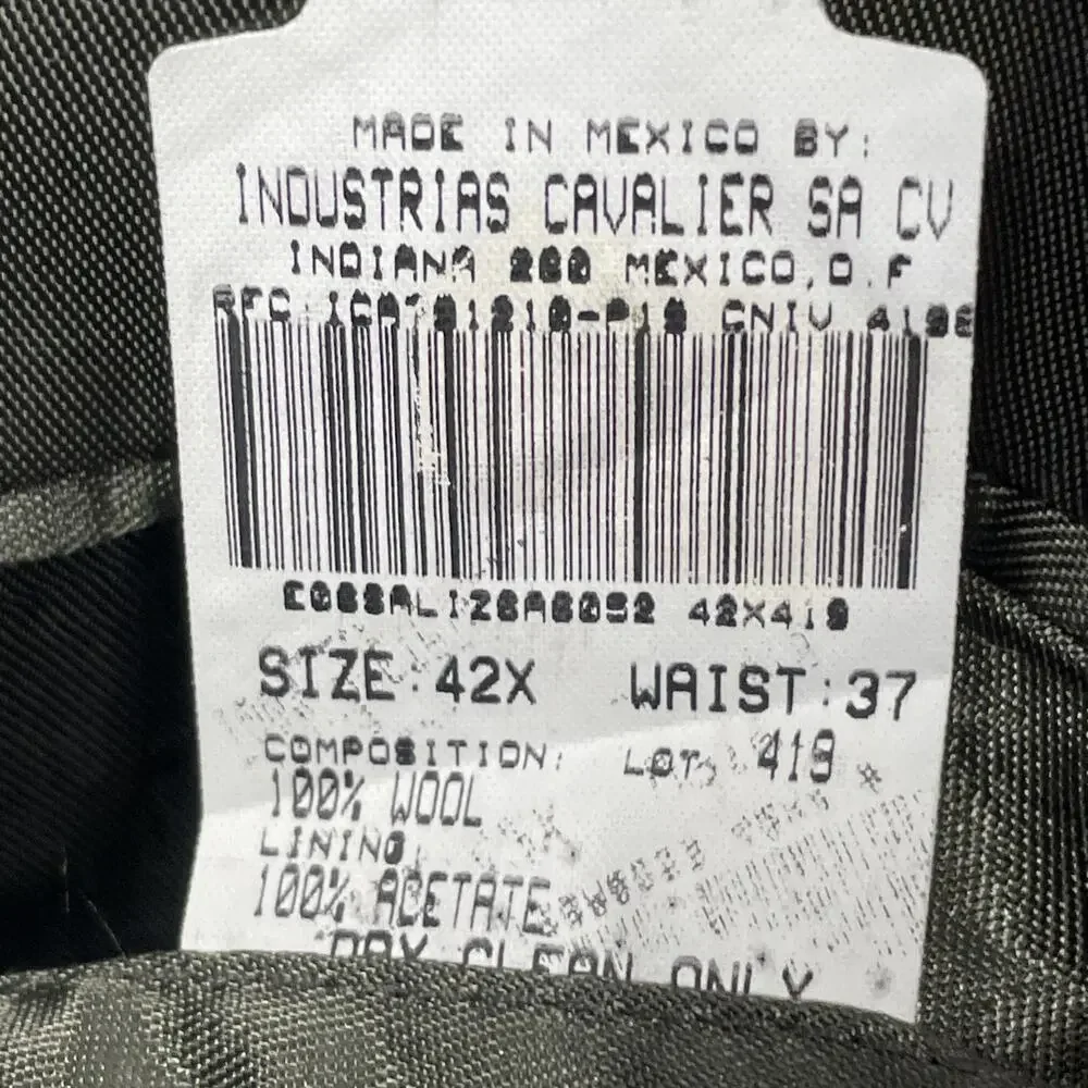 Torriani Double Breasted Blazer Jacket 42X 100% Wool Black Formal 42XL Dark Teal